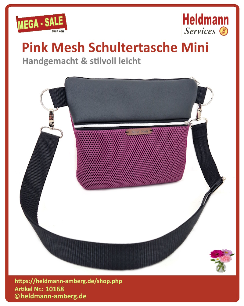 10168 Pink Mesh Schultertasche Mini