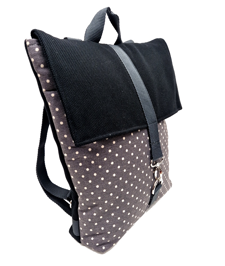 Style-Pack – Dot Noir - Damen-Rucksack linke Seitenansicht