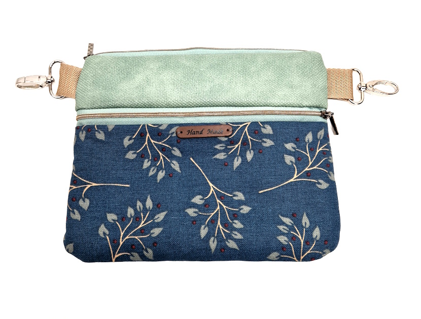 10023 Damen-Schulter-Tasche TealElegance – Handmade Bag Vorderseite