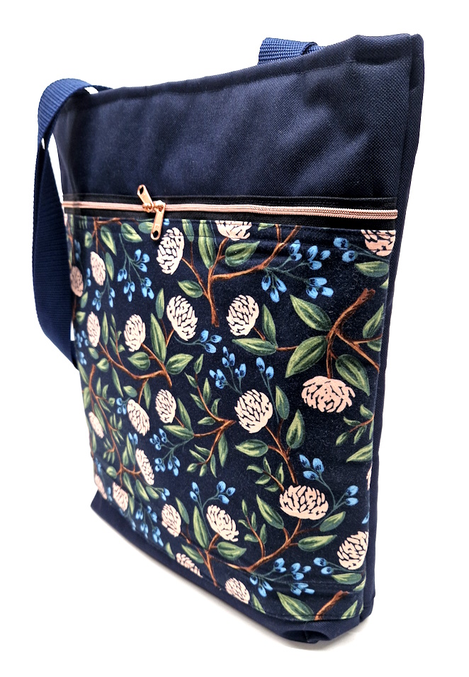 20025 Damen-Shopper-Blüten & Denim Seitenansicht rechts