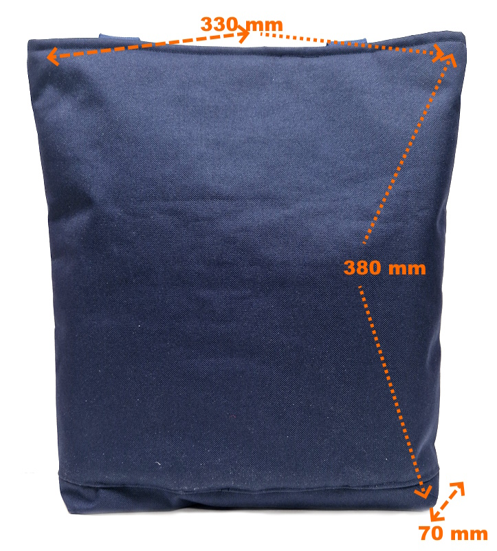 20025 Damen-Shopper-Blüten & Denim Rückseite und Maße
