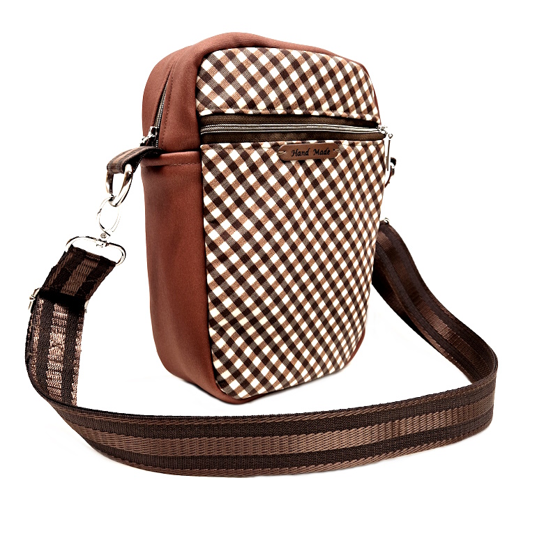 10027 Chic & Kariert Damen-Crossbag-Tasche Seitenansicht links
