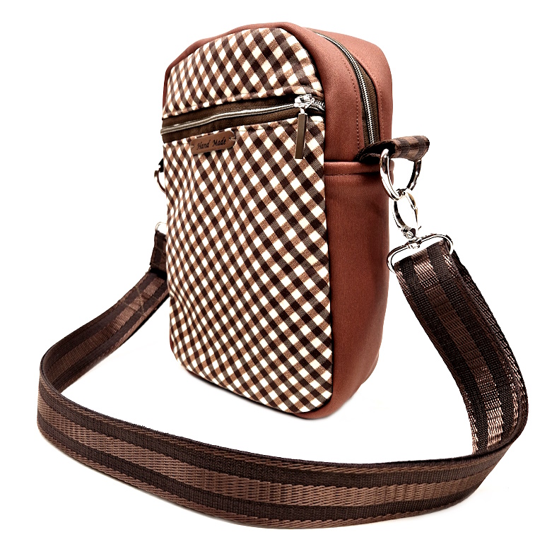 10027 Chic & Kariert Damen-Crossbag-Tasche Seitenansicht rechts