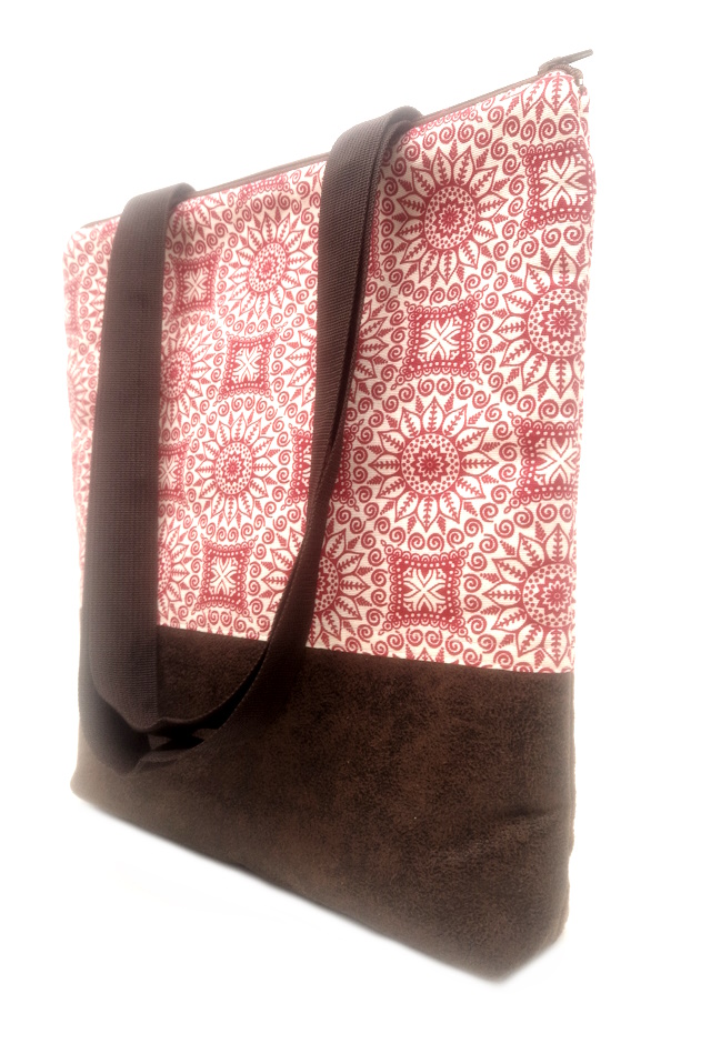 10042 Rot-Weiß Eleganz Shopper Seitenansicht rechts