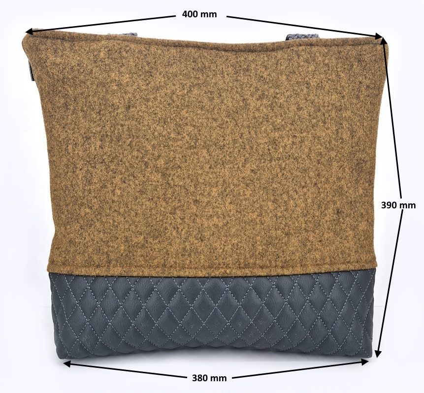 10044 FilzLiebe Shopper Grau-Braun Maße 10044 FilzLiebe Shopper Grau-Braun Maße