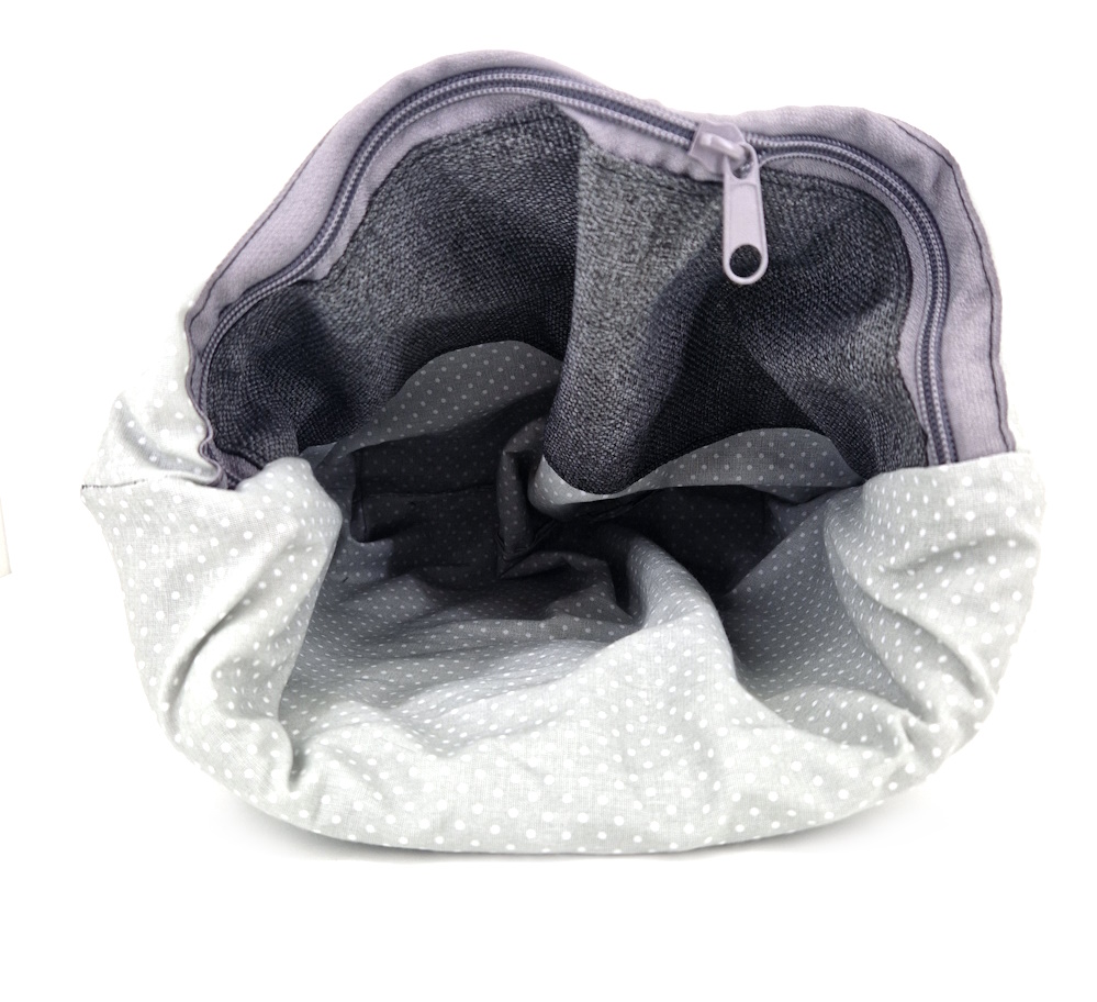 10054 Stilvolle Schultertasche Grau Innenseite