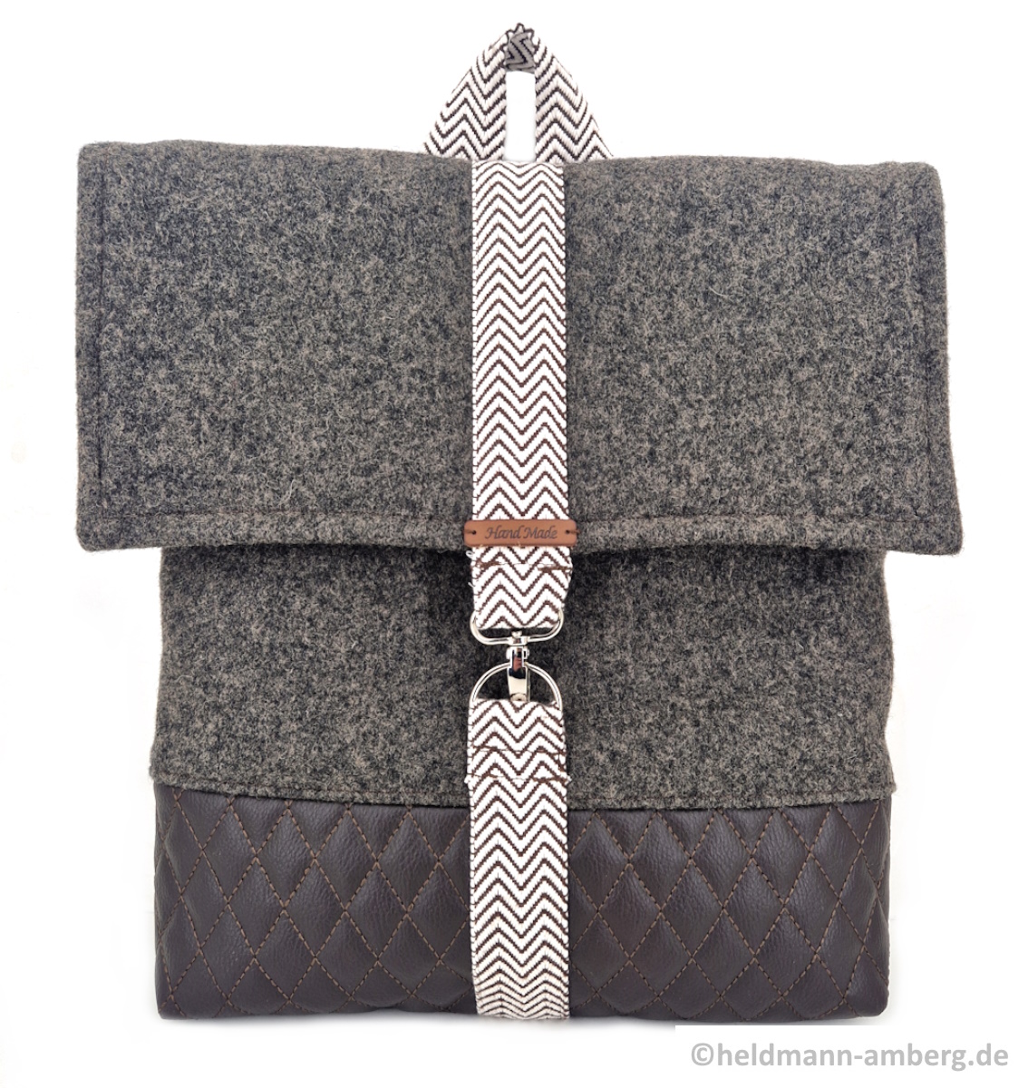 10060 Damen-Rucksack aus Filz & Leder Vorderseite