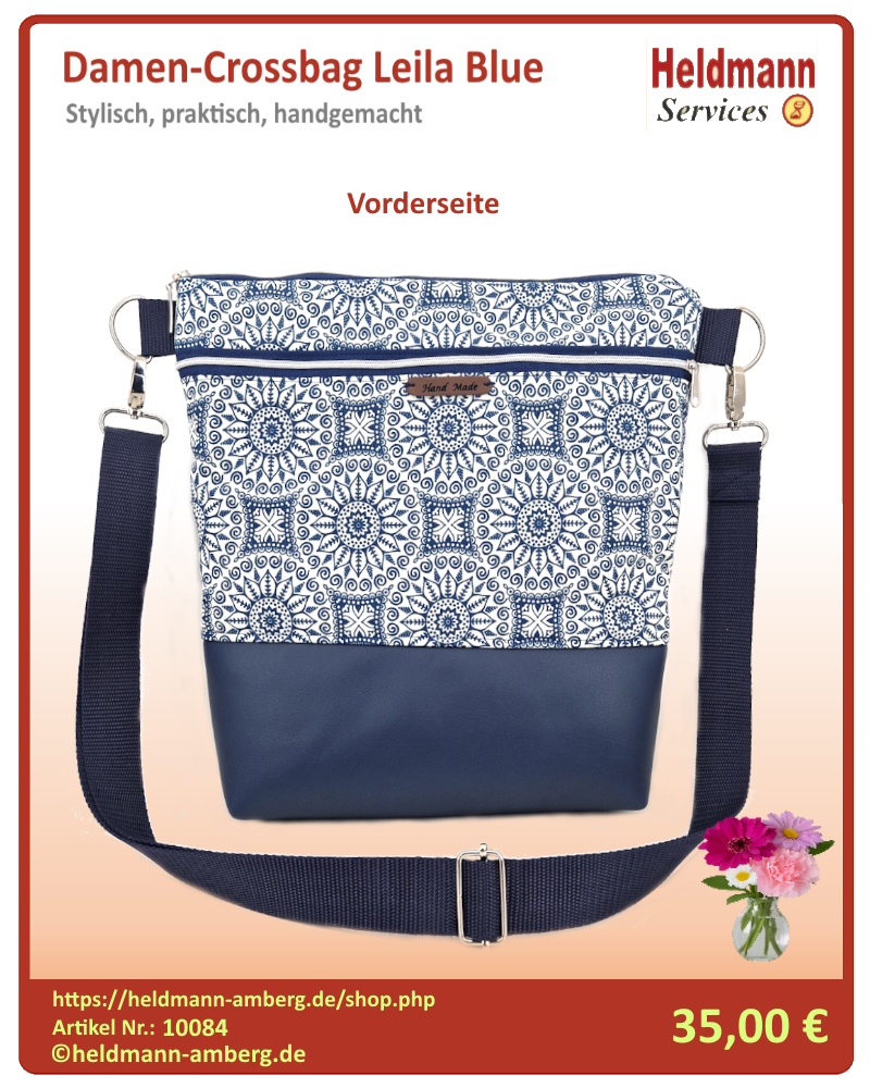 10084 Damen-Crossbag Leila Blue Vorderseite