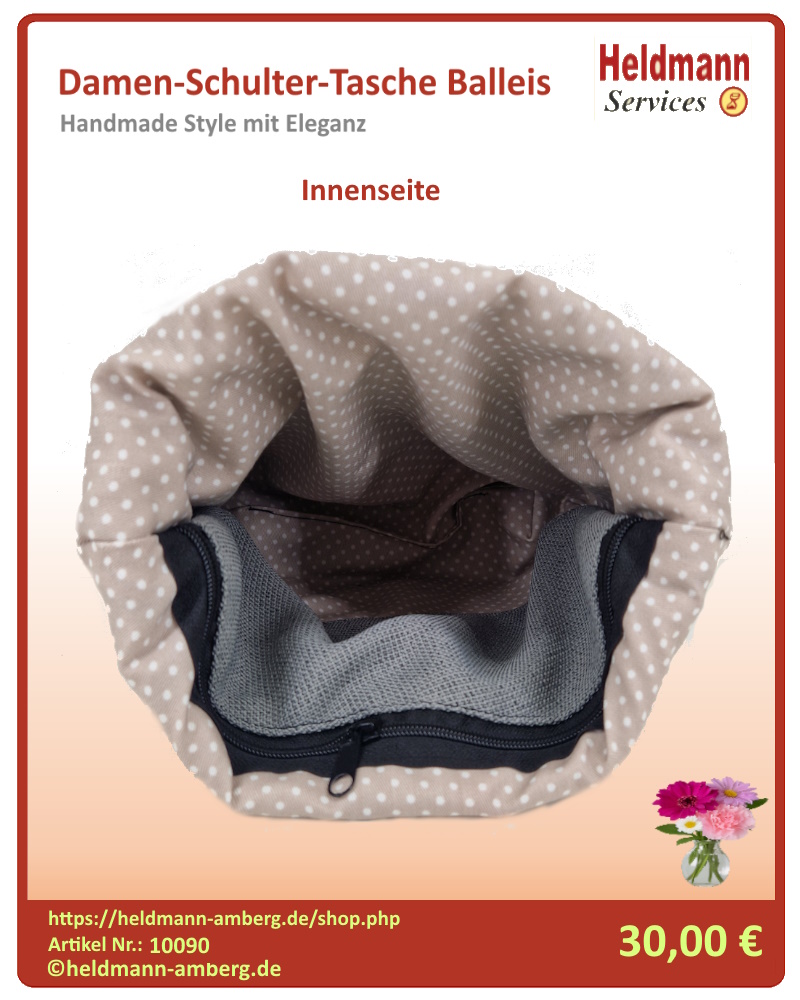 10090 Damen-Schulter-Tasche Balleis Innenseite