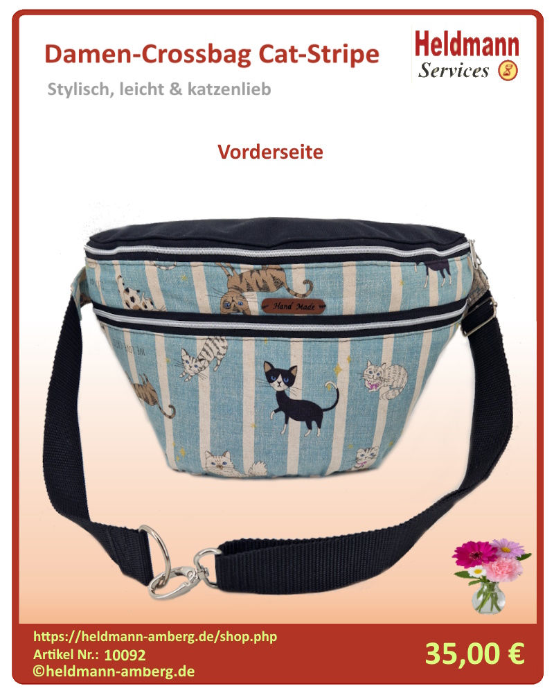 10092 Damen-Crossbag Cat-Stripe Vorderseite