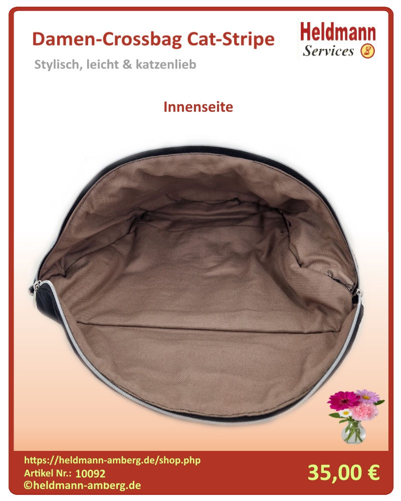 10092 Damen-Crossbag Cat-Stripe Innenseite