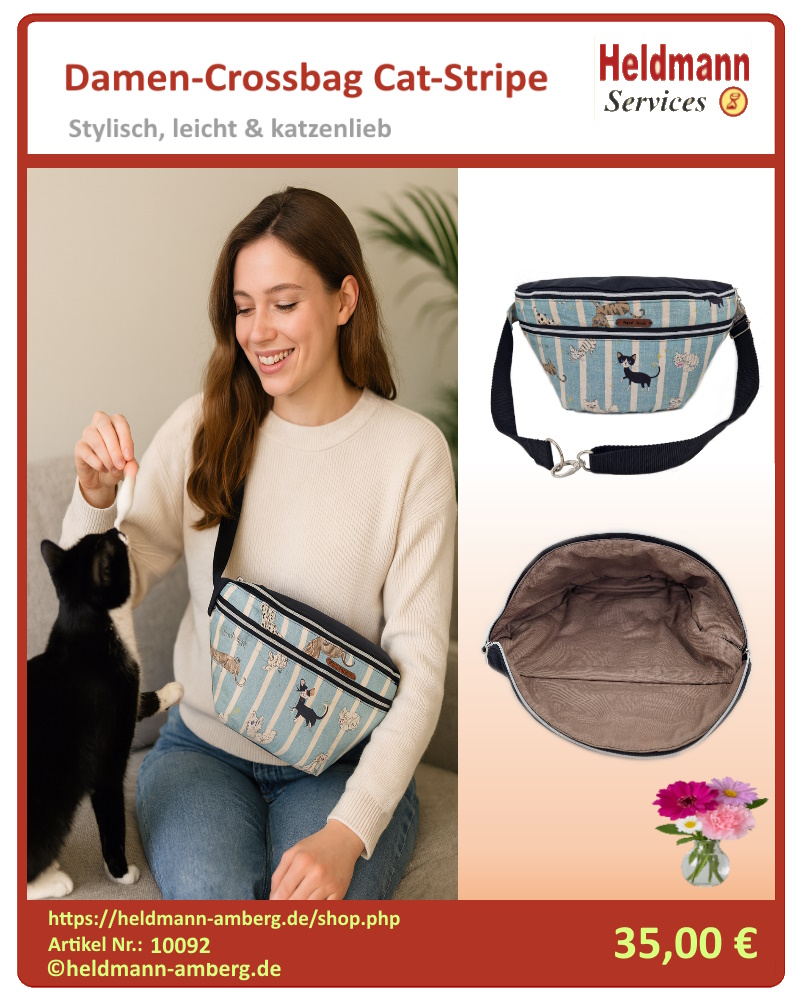 10092 Damen-Crossbag Cat-Stripe