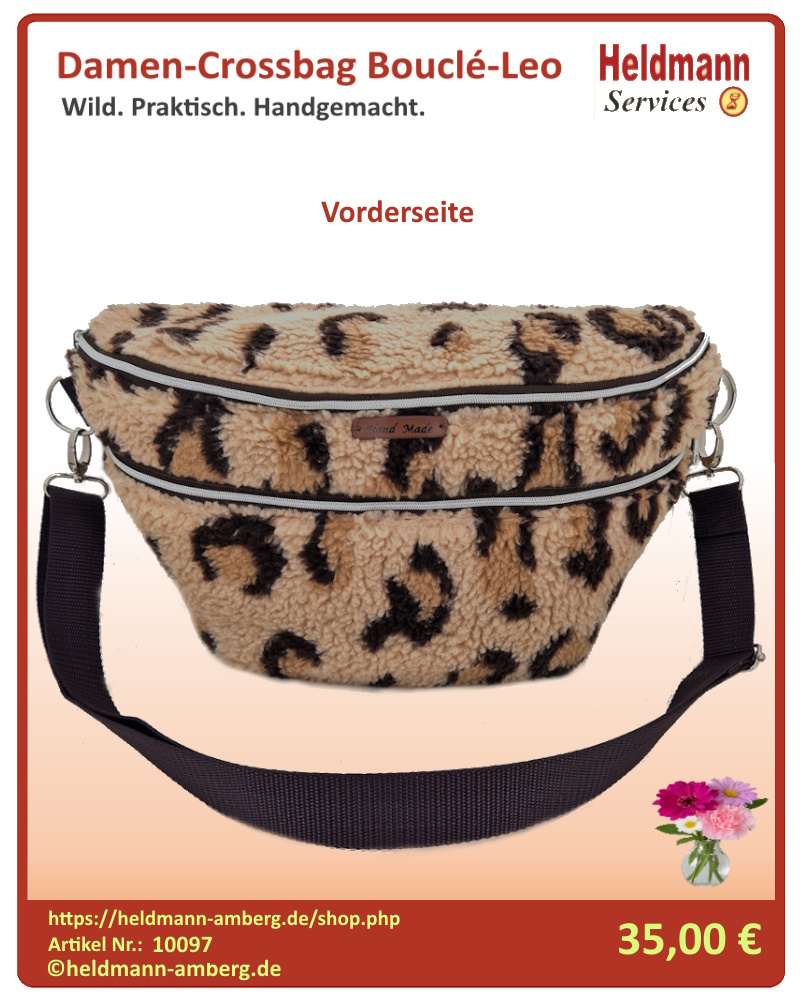 10097 Damen-Crossbag Bouclé-Leo Vorderseite