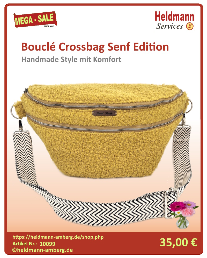 10099 Bouclé Crossbag Senf Edition