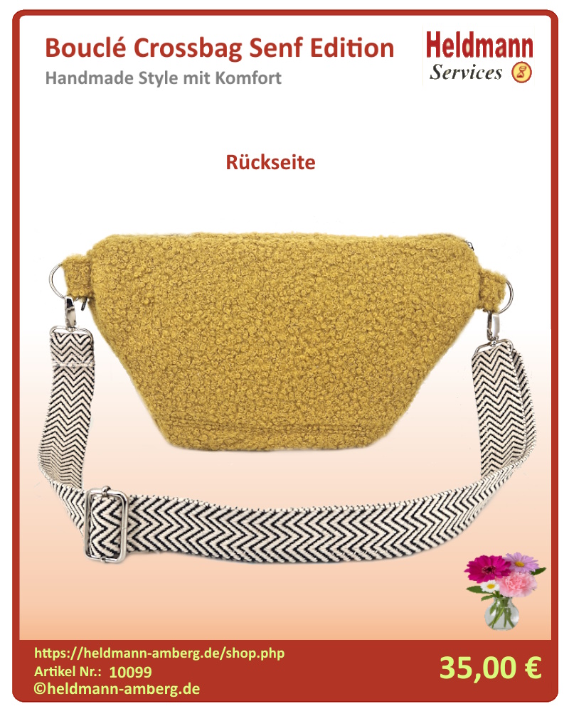 10099 Bouclé Crossbag Senf Edition Rückseite