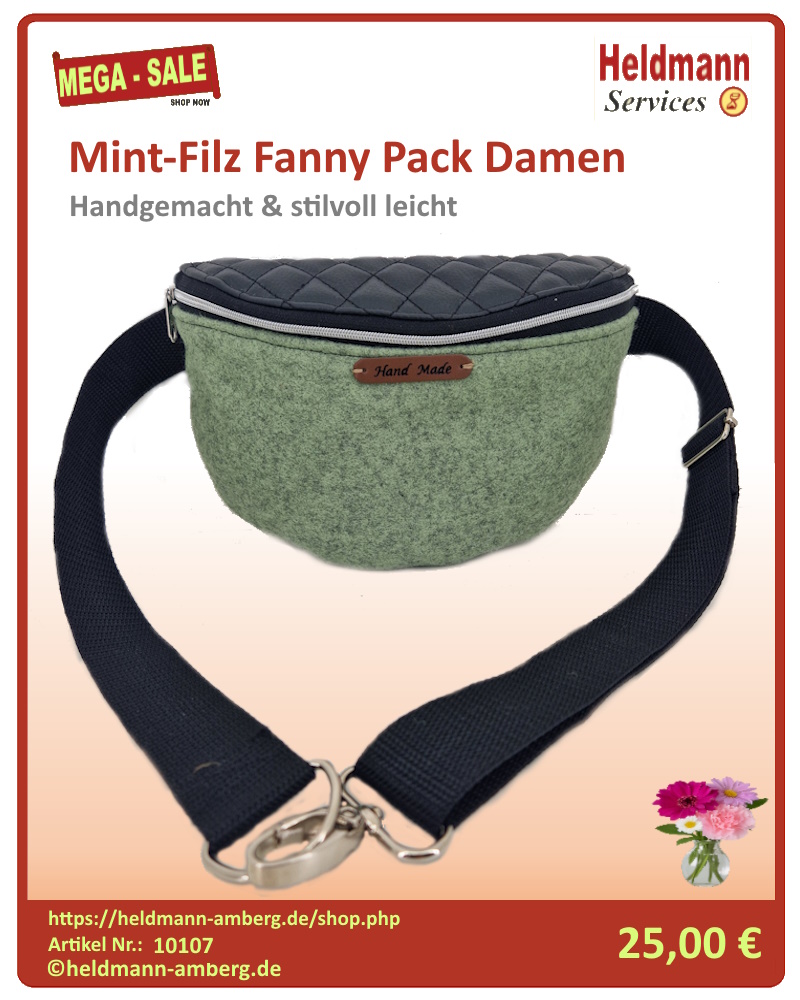 10107 Mint-Filz Fanny Pack Damen