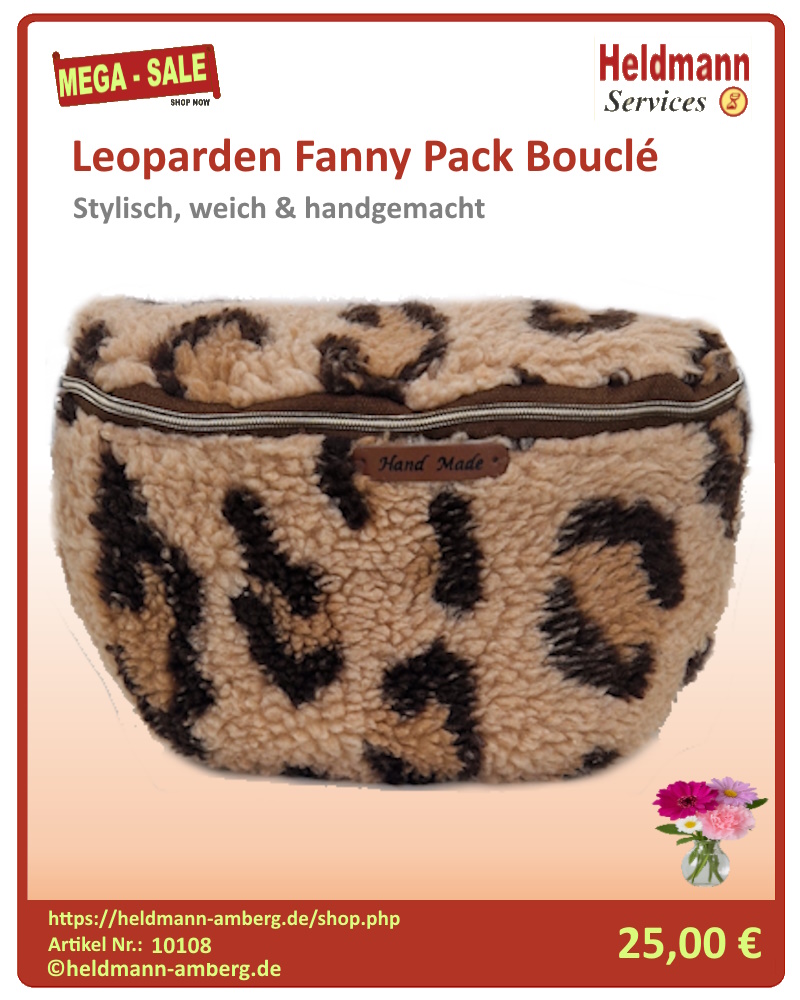 10108 Leoparden Fanny Pack Bouclé