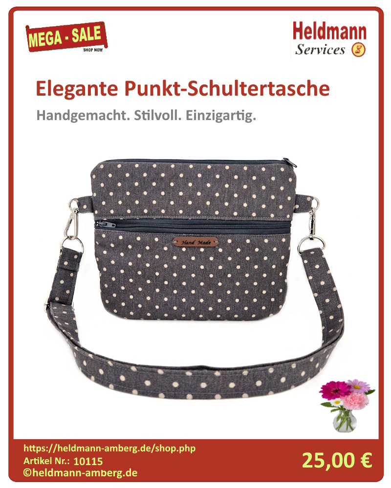 10115 Elegante Punkt-Schultertasche