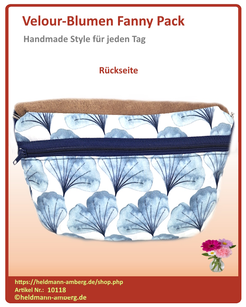 10118 Velour-Blumen Fanny Pack Rückseite