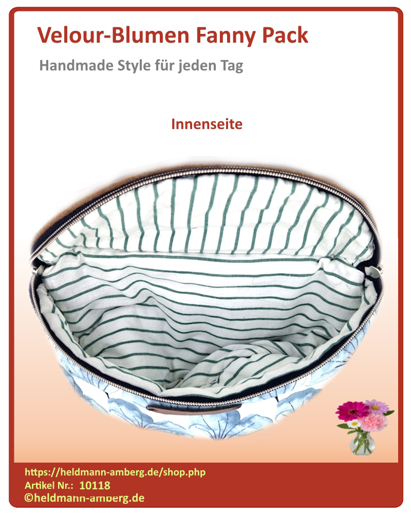 10118 Velour-Blumen Fanny Pack Innenseite