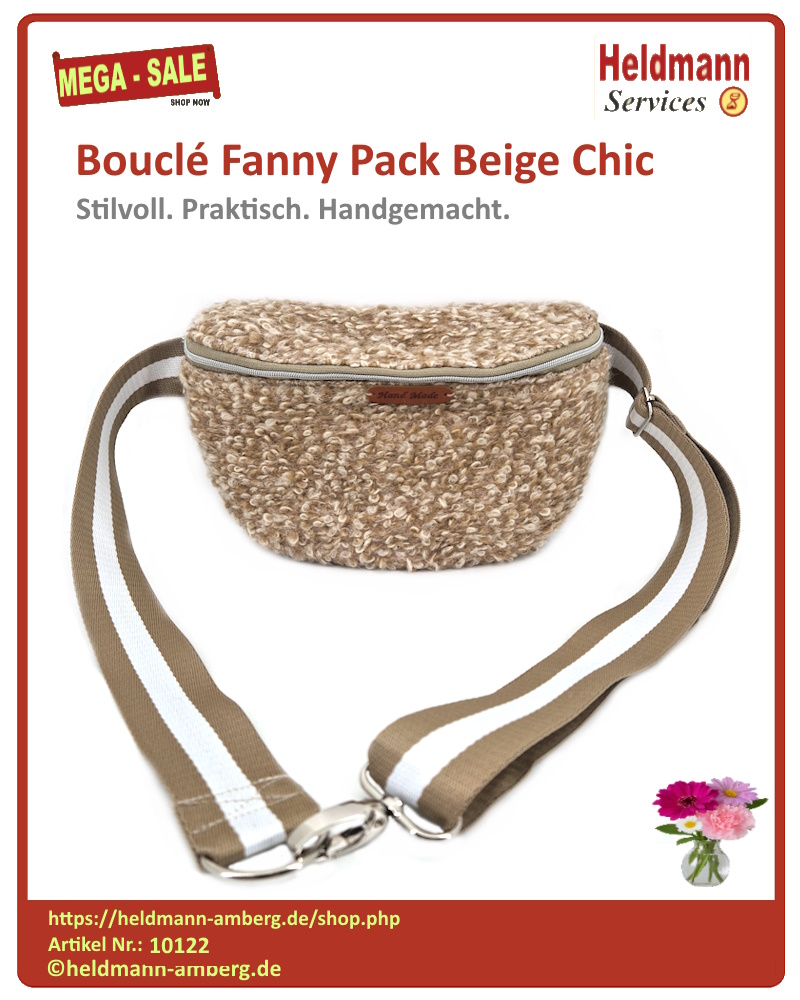 10122 Bouclé Fanny Pack Beige Chic