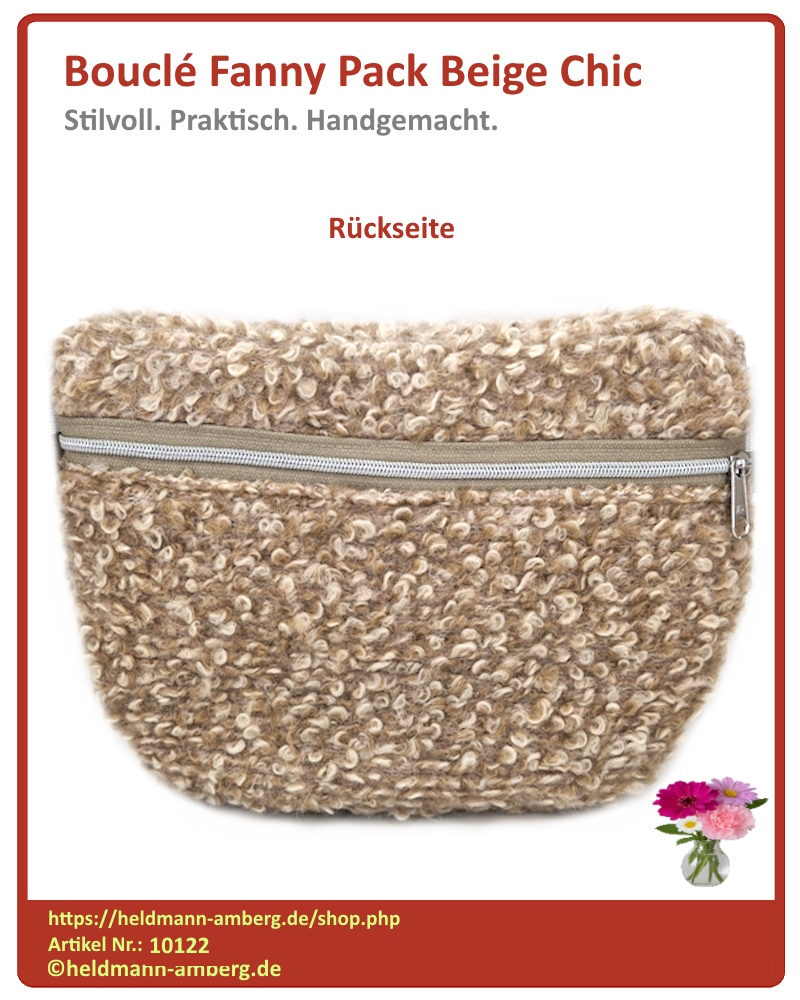 10122 Bouclé Fanny Pack Beige Chic Rückseite
