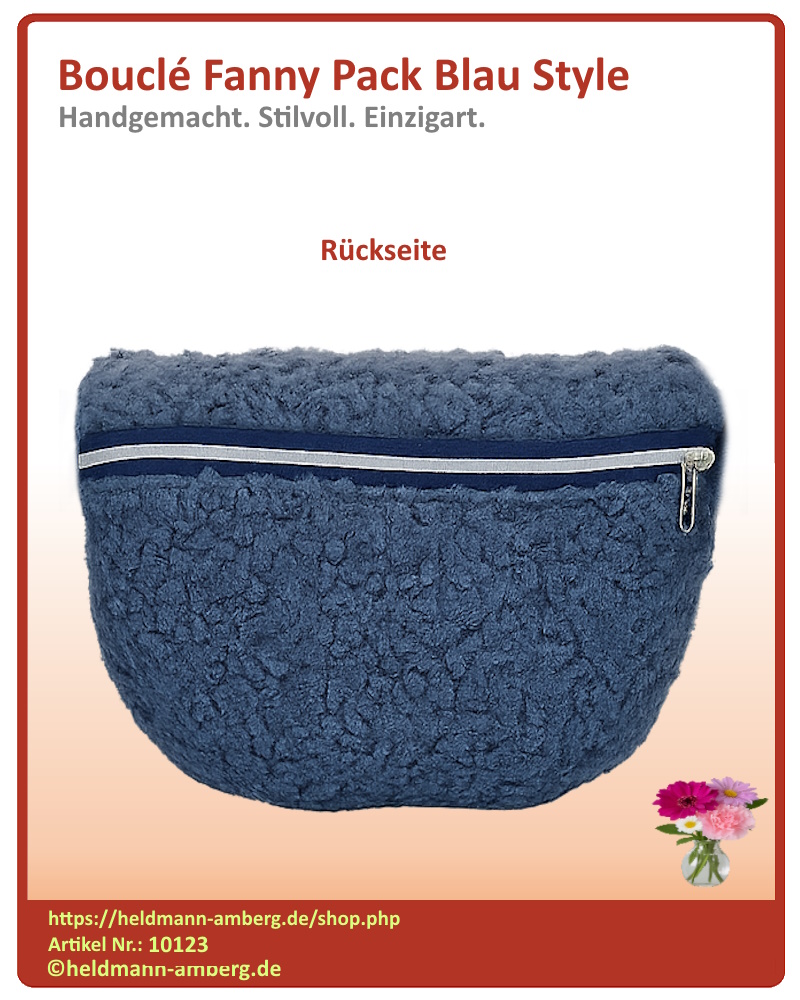 10123 Bouclé Fanny Pack Blau Style Rückseite