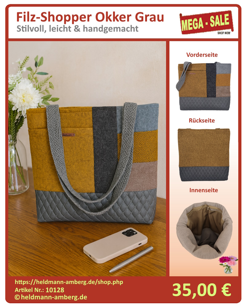 10128 Filz-Shopper Okker Grau