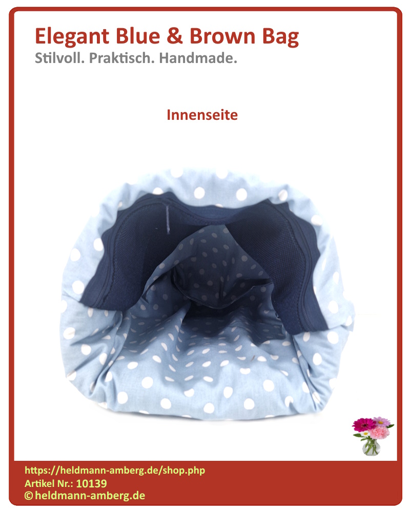 10139 Elegant Blue & Brown Bag Innenseite
