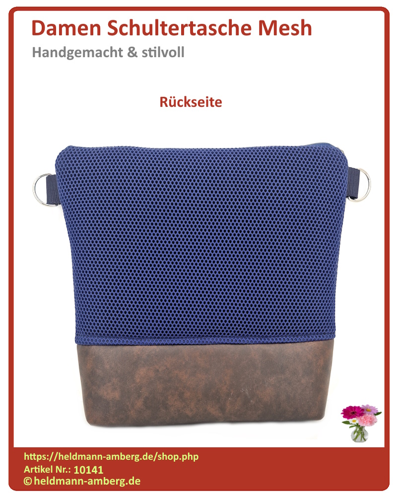 10141 Damen Schultertasche Mesh Rückseite