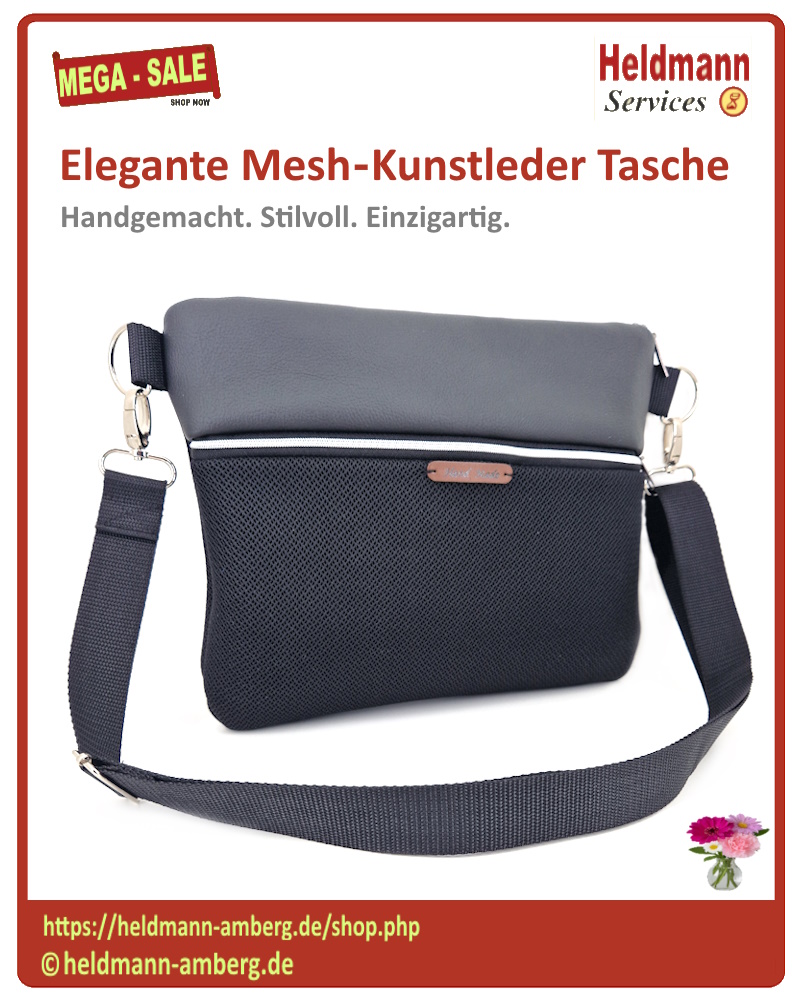 10148 Elegante Mesh‑Kunstleder Tasche