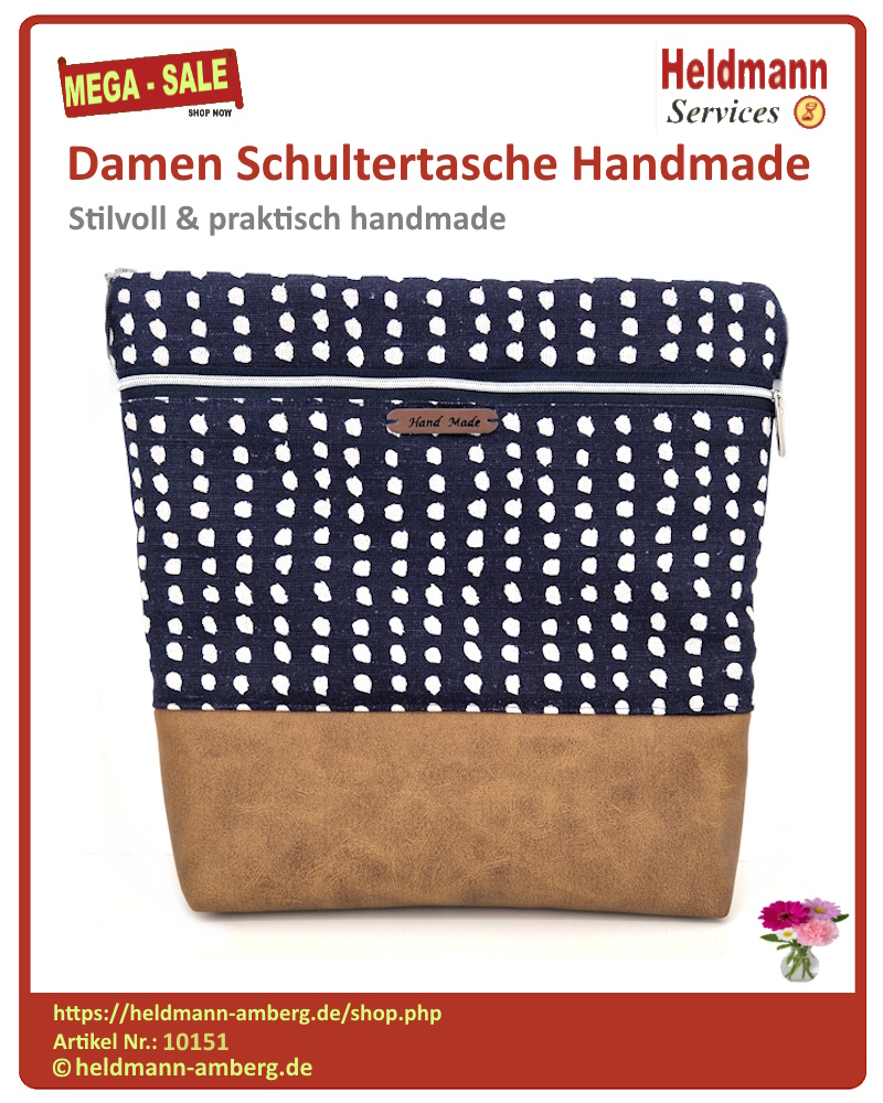 10151 Damen Schultertasche Handmade Vorderseite