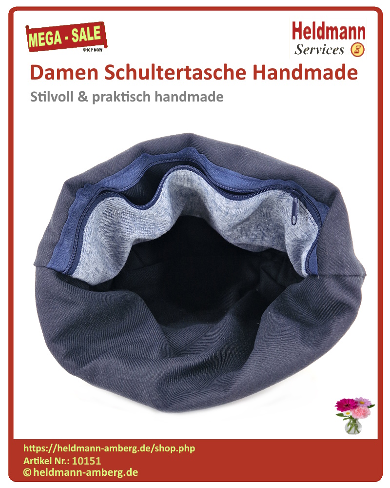 10151 Damen Schultertasche Handmade Innenseite