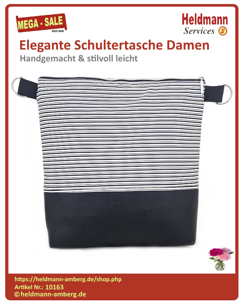 10163 Elegante Schultertasche Damen Rückseite