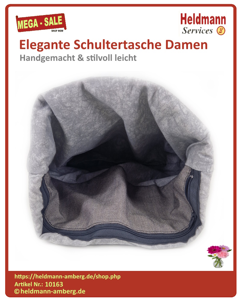 10163 Elegante Schultertasche Damen Innenseite